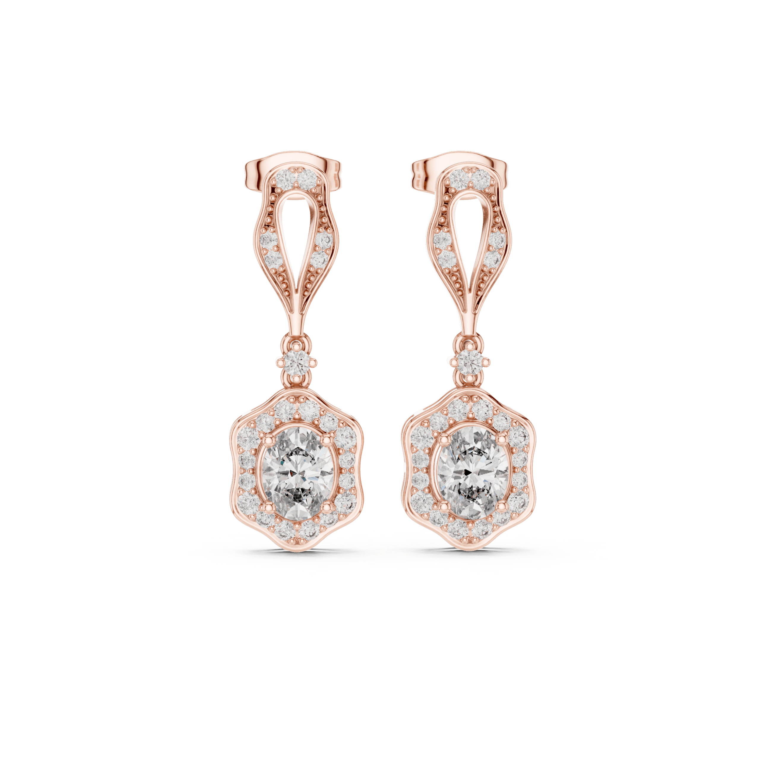 3#10013E_185-01@R-#viwe4 Florence Scalloped Pavé Drop Earrings - Image 1
