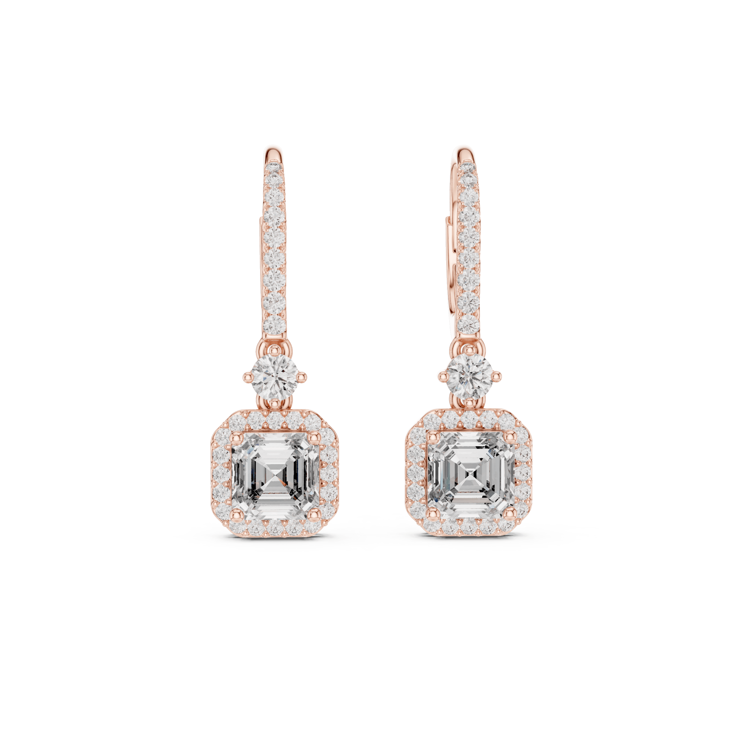 9#10001E_23@R-#viwe4 Architectural Asscher-Cut Diamond Earrings - Image 1
