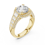 The Empress Round Brilliant Baguette Halo Ring - Image 5