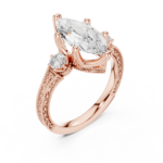 Antique Elegance Marquise Three Stone Ring - Image 2