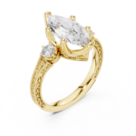 Antique Elegance Marquise Three Stone Ring - Image 5