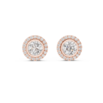 Luna Bezel-Halo Diamond Studs