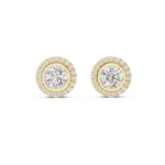 Luna Bezel-Halo Diamond Studs - Image 4