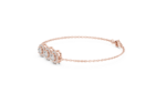 Three-Stone Halo Minimalist Bracelet - Image 2