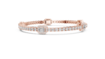 Emerald-Cut Halo Tennis Bracelet - Image 2