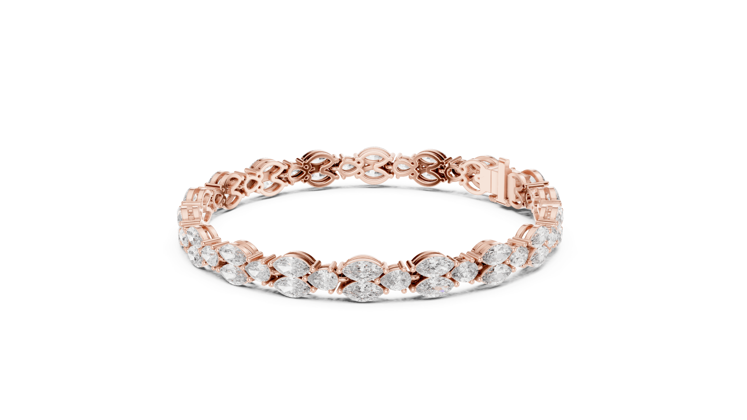 GLBR-0028-01@R-#viwe1 The Elysian Marquise & Pear-Cut Bracelet - Image 1
