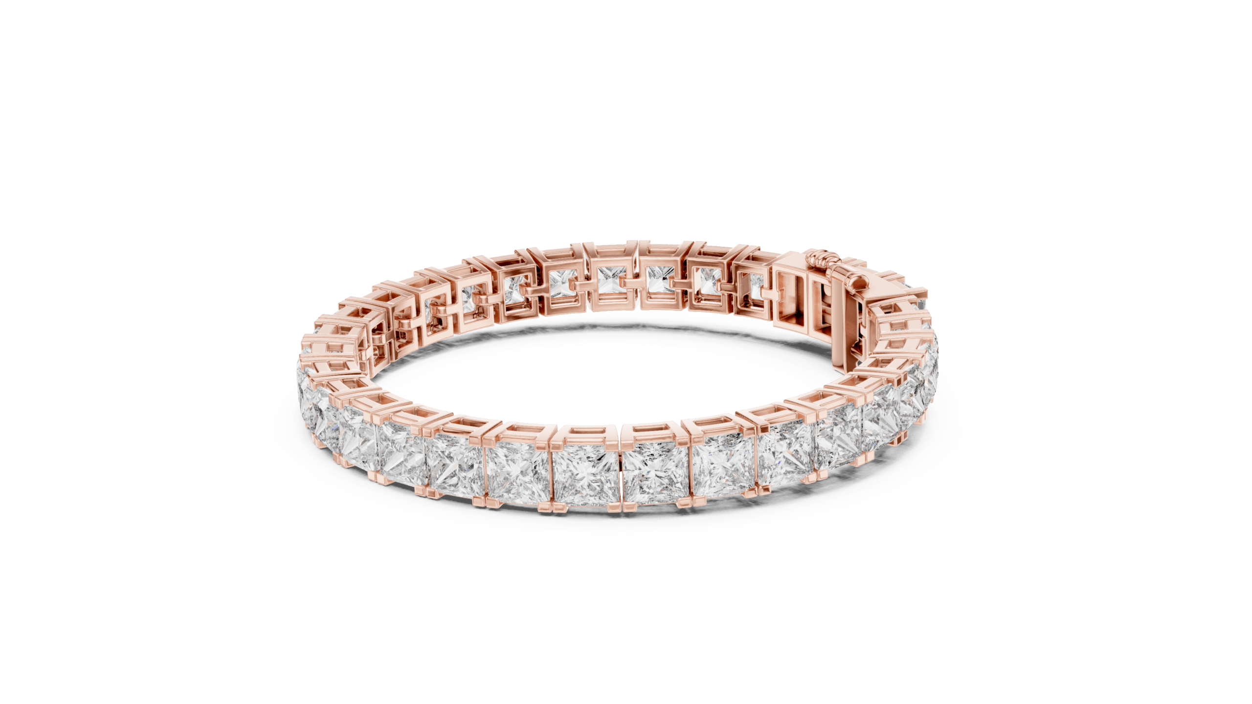 GLBR-0031-01@R-#viwe1 Princess-Cut Radiant Tennis Bracelet - Image 1