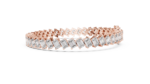 Tilted Emerald-Cut Diamond Tennis Bracelet - Image 3