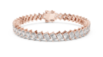 Tilted Emerald-Cut Diamond Tennis Bracelet