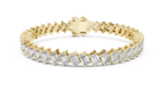 Tilted Emerald-Cut Diamond Tennis Bracelet - Image 5