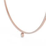 Diamond Necklace with Pear Drop - Image 2