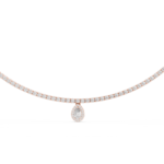 Diamond Necklace with Pear Drop - Image 3