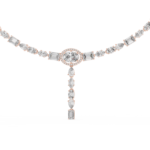 Modern Geometric Halo Station Necklace - Image 2