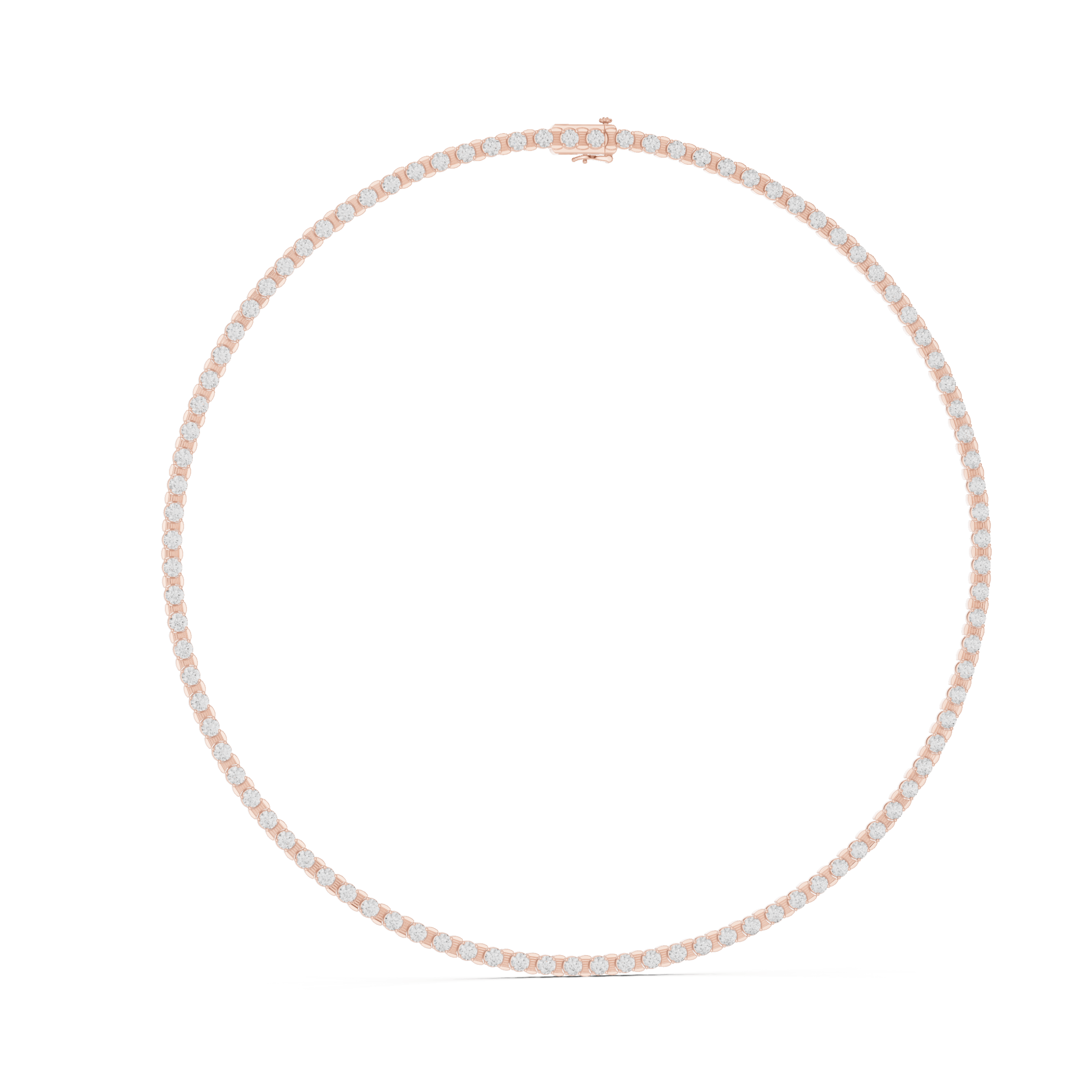 GNK-0045-01@R-#viwe1 Elegant Round Diamond Line Necklace - Image 1