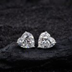 Heart Shaped Solitaire Stud Earrings - Image 2