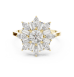 Celestial Starburst Round Marquise and Baguette Ring - Image 4