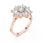 Celestial Starburst Round Marquise and Baguette Ring - Image 2