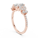 Oval Diamond Floral Ring - Image 2