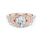 Oval Diamond Floral Ring