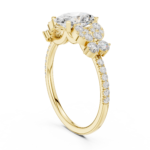 Oval Diamond Floral Ring - Image 5