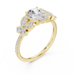 Oval Diamond Floral Ring - Image 6