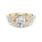 Oval Diamond Floral Ring - Image 4