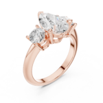 Lumière Divine Pear Diamond Trilogy Ring - Image 3