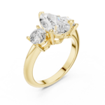 Lumière Divine Pear Diamond Trilogy Ring - Image 6