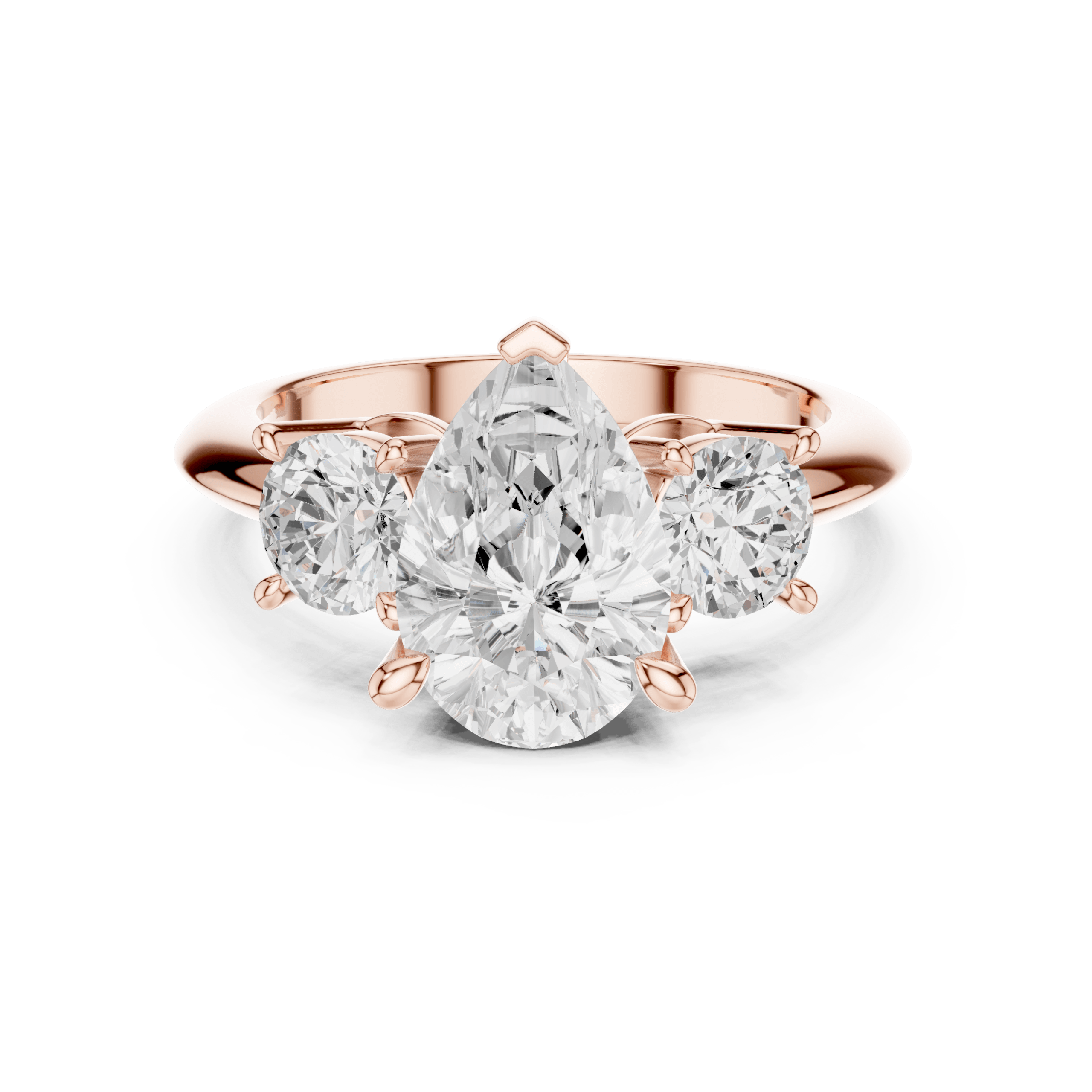 DDLR-903-02@R-#viwe4 Lumière Divine Pear Diamond Trilogy Ring - Image 1