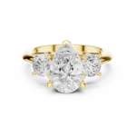 Lumière Divine Pear Diamond Trilogy Ring - Image 4