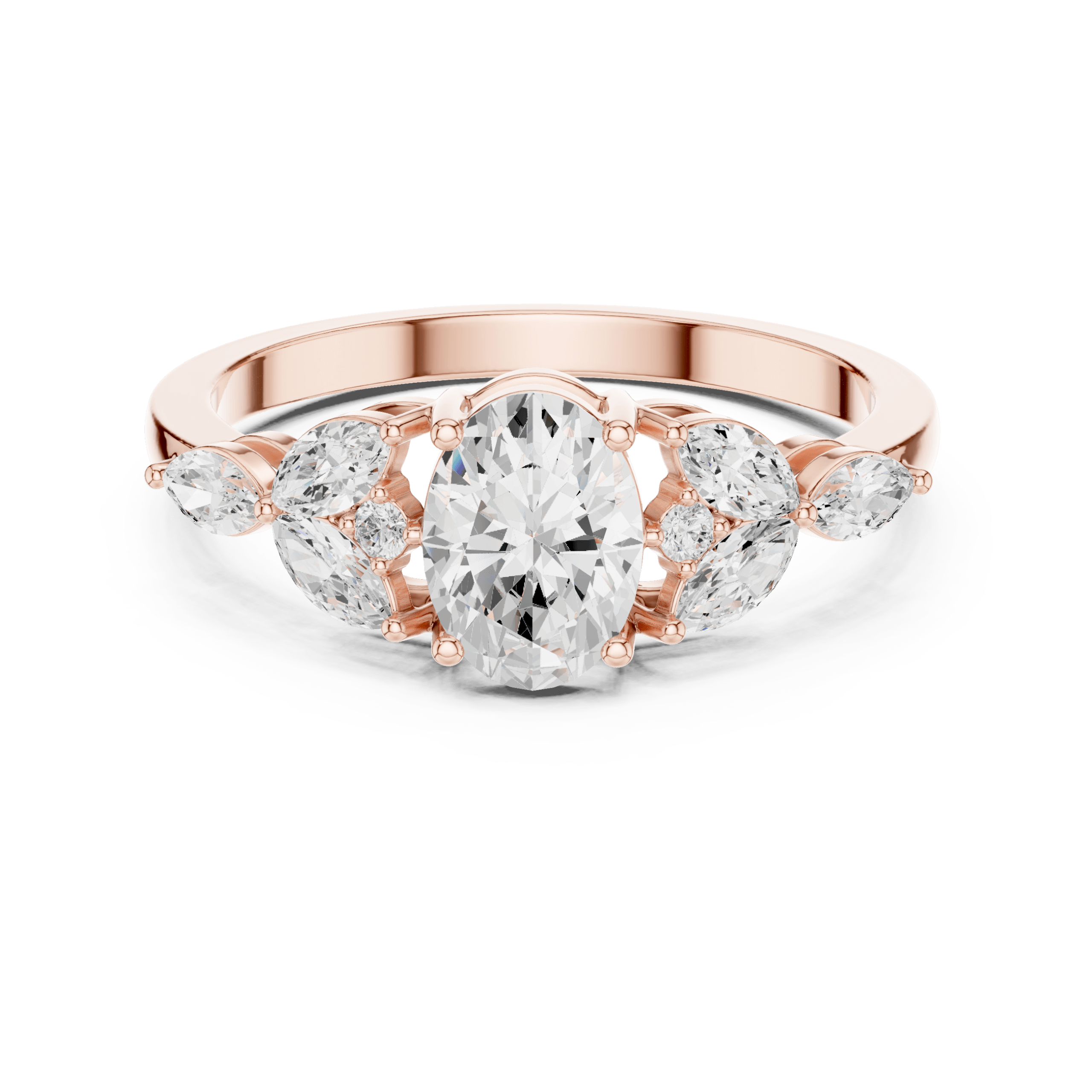 HLR-43@R-#viwe4 Lunar Petal Oval Brilliant Ring - Image 1